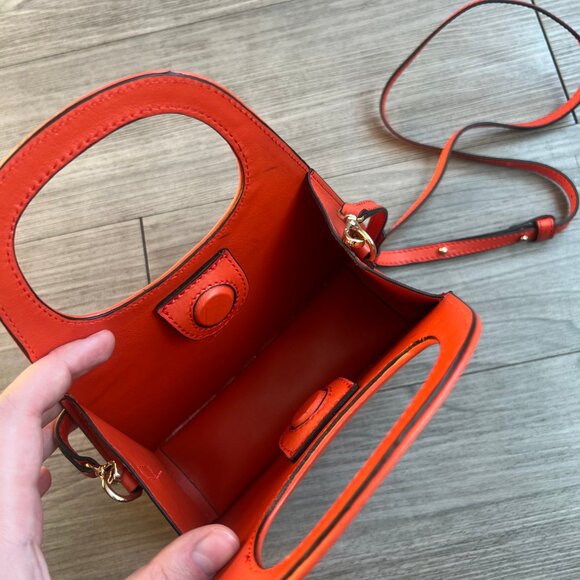 Alohas The A Pomelo Bag Triangle Shaped Mini Purse Orange Leather Shoulder Strap - Picture 5 of 10